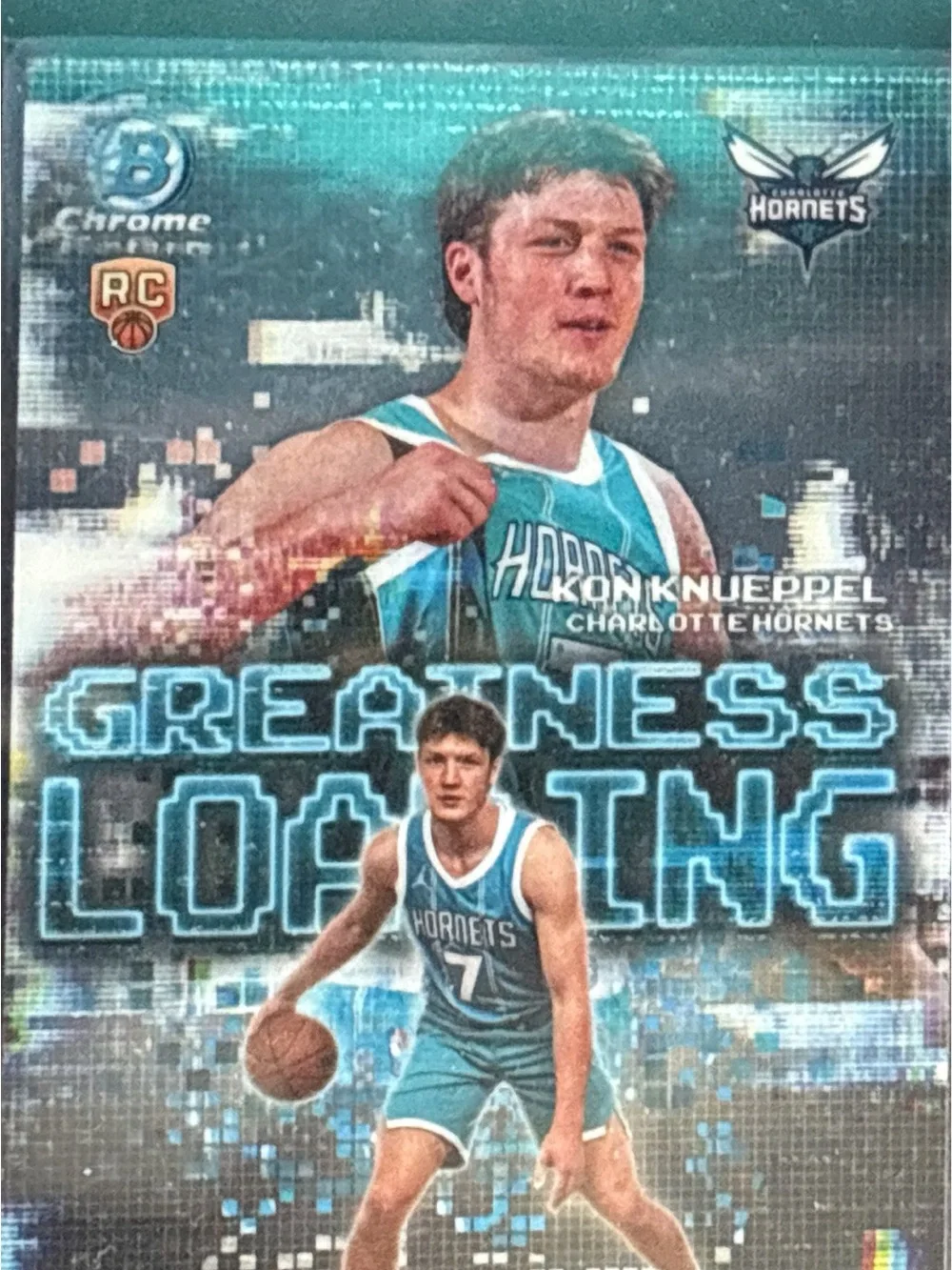 Topps Chrome Charlotte Hornets Kon Knueppel Rookie Basketball Trading Card